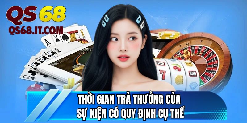 Thời gian trả thưởng của sự kiện có quy định cụ thể